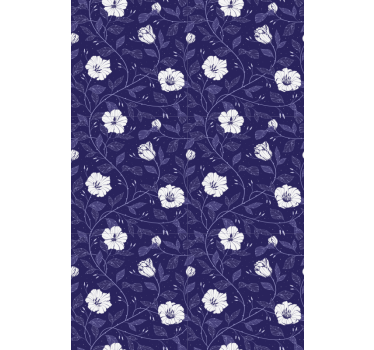 Tenda a rullo fiori Blu - TenStickers