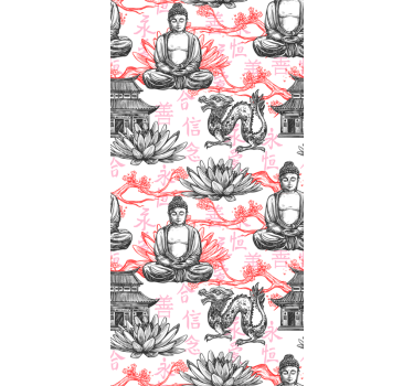 Tende a rullo camera da letto Buddha ornamentale - TenStickers