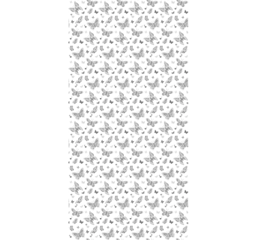 Tenda a rullo farfalle modello grigio - TenStickers