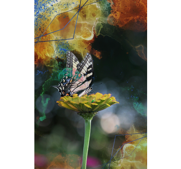 Tenda a rullo farfalle composizione floreale farfalla - TenStickers