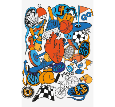 Tenda a rullo di sport Collage di sport - TenStickers