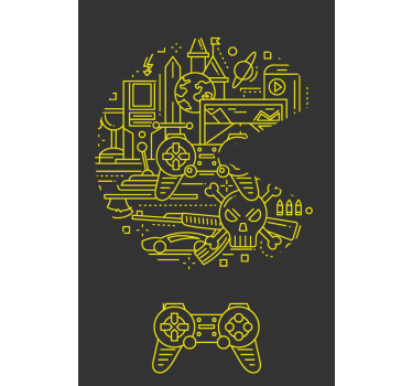 Tende a rullo cameretta Gioco pac giallo - TenStickers