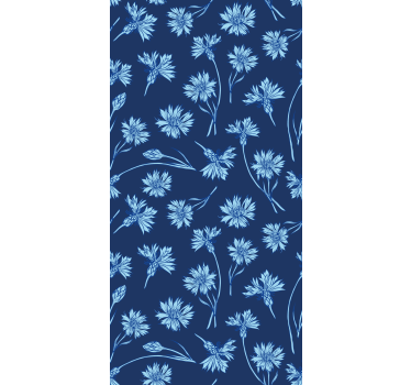 Tenda a rullo fiore e pianta Fiori blu marino - TenStickers