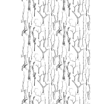 Tenda a rullo alberi rami bianchi e neri - TenStickers