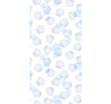 Tenda a rullo animali motivo a conchiglia blu - TenStickers