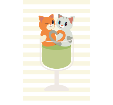 Tenda a rullo animali simpatici compagni di gatto - TenStickers