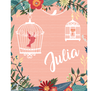 Tenda a rullo fiori e piante gabbie e fiori - TenStickers
