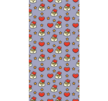 Tenda a rullo animali motivo a forma di pollo stellato - TenStickers