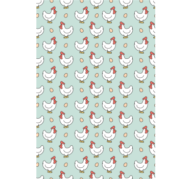 Tenda a rullo animali polli bianchi e uova - TenStickers