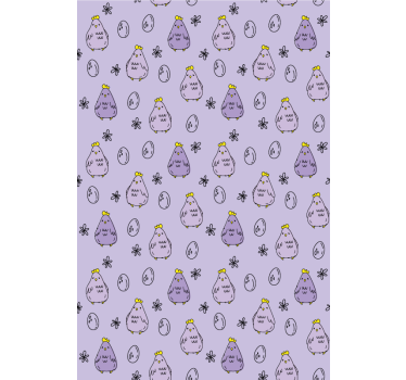 Tenda a rullo animali motivo a polli viola - TenStickers