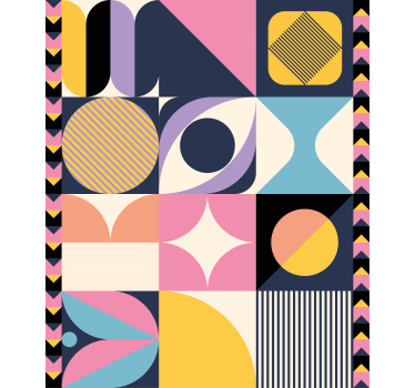 Tenda a rullo moderna collage di forme geometriche - TenStickers