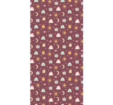 Tenda a rullo neonati corona e motivo arcobaleno - TenStickers
