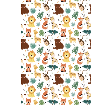 Tenda a rullo animali simpatiche creature da safari - TenStickers
