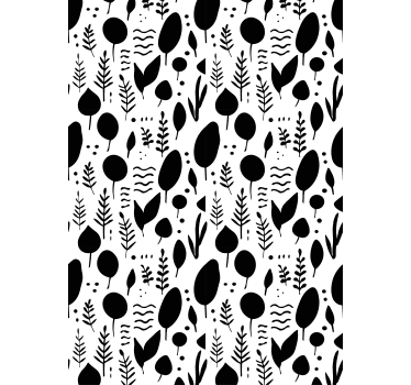 Tenda a rullo alberi motivo a silhouette botanica - TenStickers
