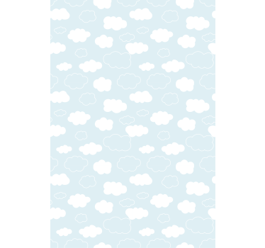 Tende a rullo di nuvole Stile di disegno bianco e azzurro - TenStickers