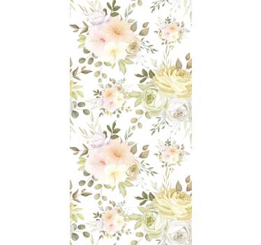 Tenda a rullo fiori Bellissimo motivo floreale senza soluzione di - TenStickers