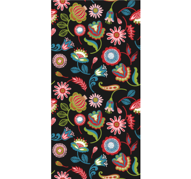 Tenda a rullo fiori Motivo popolare colorato - TenStickers