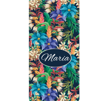 Tenda a rullo fiori e piante personalizzata con nome - TenStickers