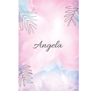Tenda a rullo fiori nome con foglie di palma - TenStickers