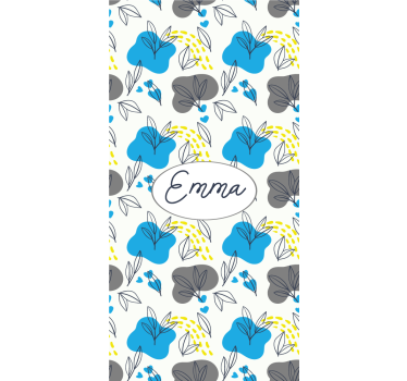 Tenda a rullo fiori e piante nome floreale personalizzato - TenStickers