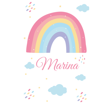 Tende a rullo di bambini Simpatico arcobaleno e nuvola in pastell - TenStickers