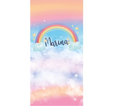 Tende a rullo di bambini Fantastico arcobaleno con belle nuvole - TenStickers