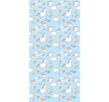 Tenda a rullo cameretta simpatici unicorni e arcobaleni - TenStickers