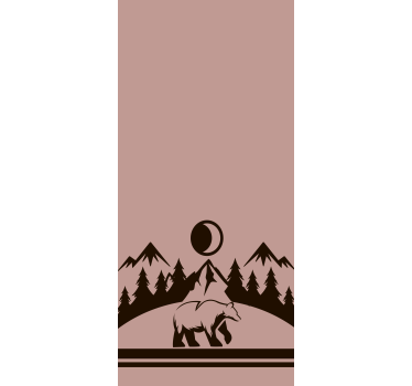 Tenda a rullo animali orso e montagne - TenStickers