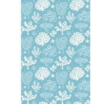 Tenda a rullo fiori e piante sagome di barriera corallina - TenStickers