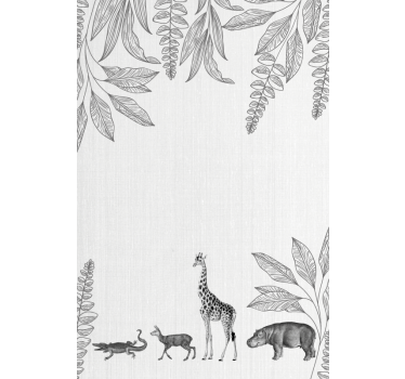 Tende a rullo di bambini Animali da safari e confine di alberi - TenStickers