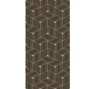 Tenda elegante a rullo Motivo decorativo geometrico dorato - TenStickers