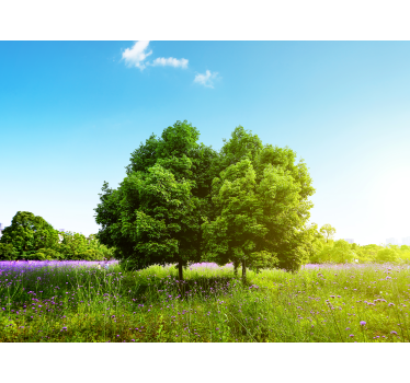 Tenda a rullo alberi scena di vegetazione lussureggiante - TenStickers