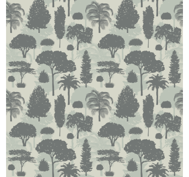 Tenda a rullo alberi motivo forestale in silhouette - TenStickers