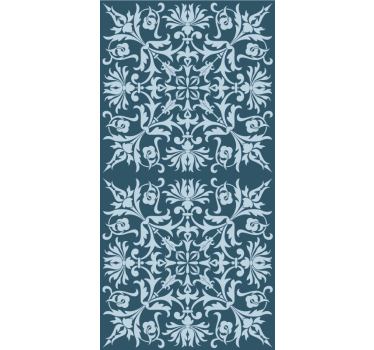 Tenda a rullo fiori modello blu provinciale francese - TenStickers