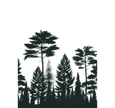 Tenda a rullo alberi scena foresta silhouette - TenStickers