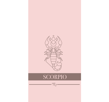 Tenda a rullo design segno zodiacale scorpione rosa - TenStickers