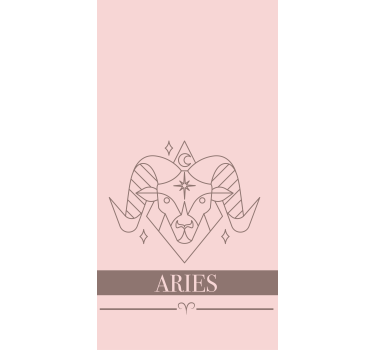 Tenda a rullo design zodiacale ariete rosa - TenStickers