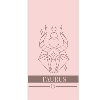 Tenda a rullo design segno zodiacale toro rosa - TenStickers