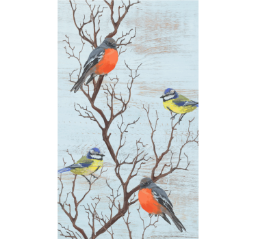 Tenda a rullo alberi uccelli sui rami - TenStickers