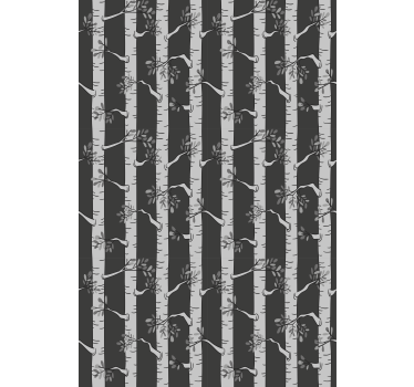 Tenda a rullo alberi betulla modello nero e grigio - TenStickers