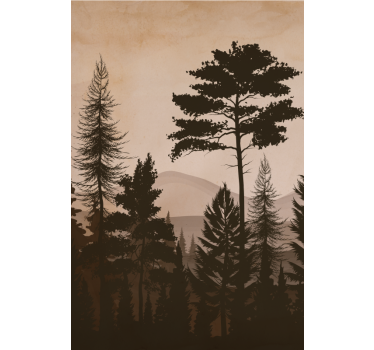 Tenda a rullo albero Foresta dai colori caldi in stile scandinavo - TenStickers