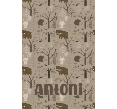 Tenda a rullo cameretta tema animali della foresta - TenStickers