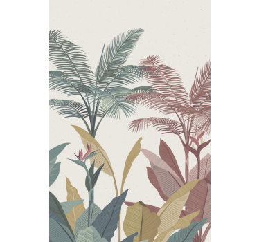 Tenda a rullo sala da pranzo Piante tropicali in terracotta - TenStickers