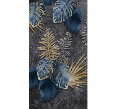 Tenda a rullo fiori e piante composizione tropicale - TenStickers