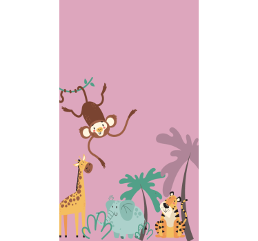 Tenda a rullo con animali della giunga - TenStickers