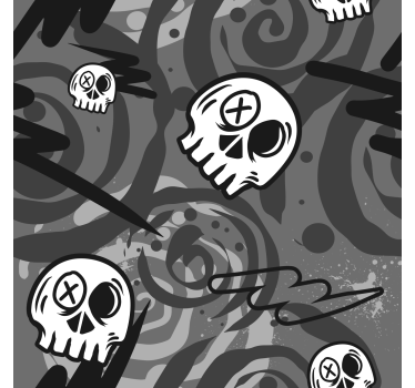 Tenda a rullo giovani graffiti con teschi neri - TenStickers