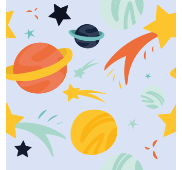 Tenda a rullo divertente modello di pianeti - TenStickers