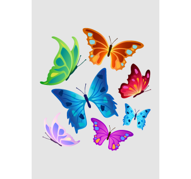 Tenda a rullo farfalle grandi ali colorate - TenStickers
