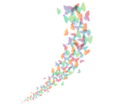 Tenda a rullo farfalle volare in linea - TenStickers