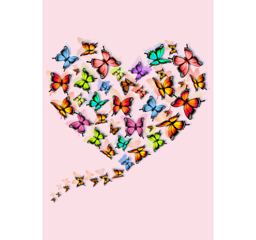 Tenda a rullo farfalle disegno del cuore - TenStickers